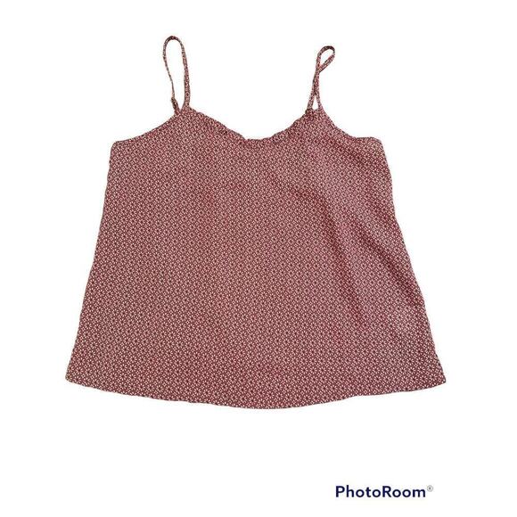 Lush Women’s Ditsy Floral Spaghetti Strap Ruffled Neckline Cami Size M Mauve - Picture 1 of 5